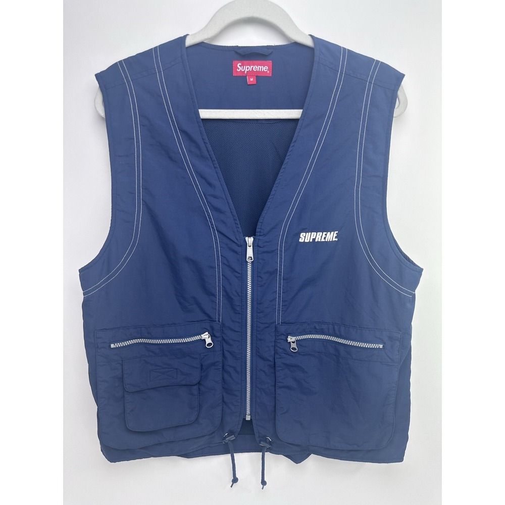 Supreme Nylon cargo Vest Blue size Medium Navy Blue